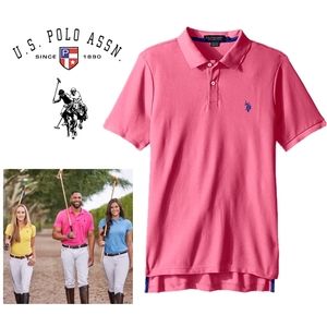 U.S. Polo Assn. Short sleeve collared shirt pink